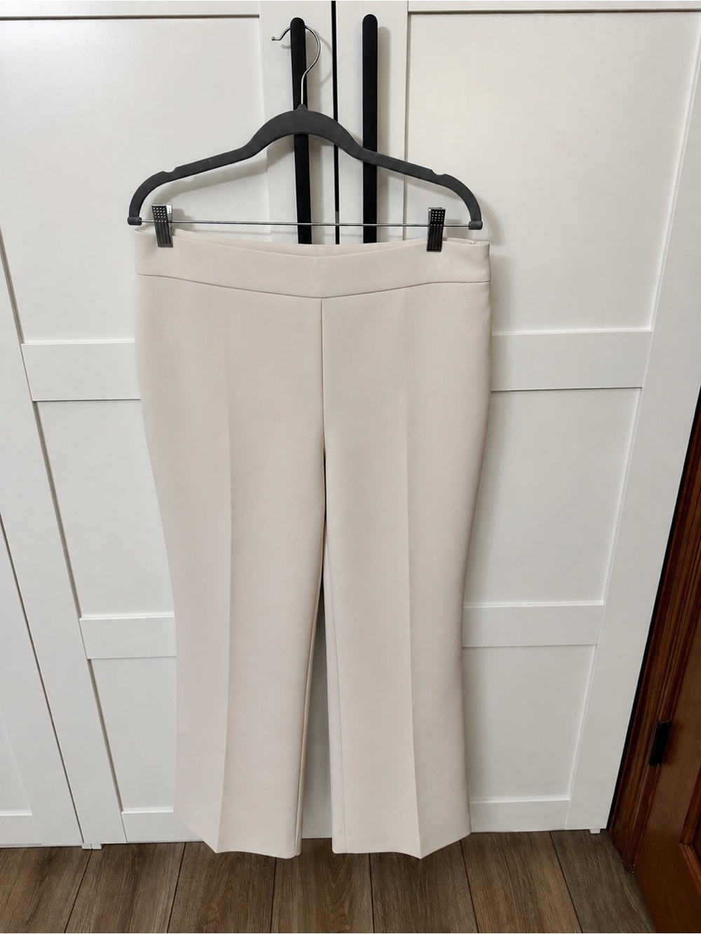 Ann Taylor Wide-Leg Cream Dress Pants